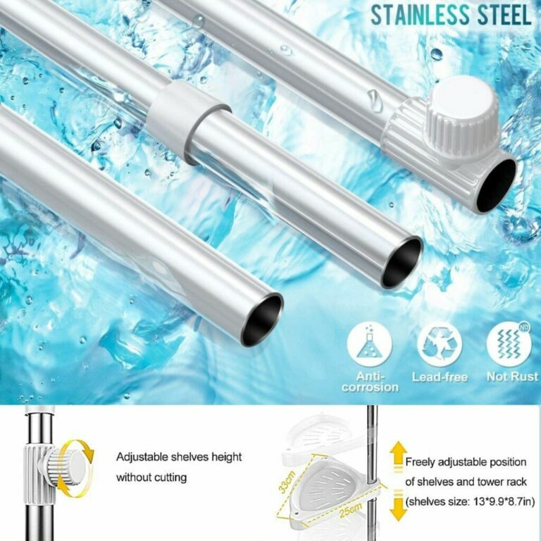 Raft de colț telescopic pentru baie 🛁 – transformă instant colțul inutil într-un spațiu de depozitare PERFECT ordonat ✨