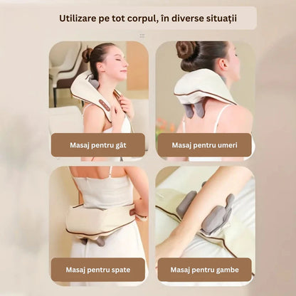 Relaxare Din Cap Până-n Picioare 😍 Aparat de Masaj Shiatsu pentru Gât, Spate și Picioare