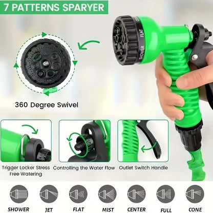 Furtun Magic Extensibil 30M VERDE + Pistol Spray | Se Mărește de 3X ⚡ NU se Încurcă  1+1 GRATIS 🎁