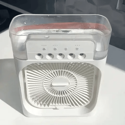 🔥 Mini Aer Condiționat Portabil — Scapă de Căldură FĂRĂ Facturi! | 3-în-1: Răcire + Umidificator + LED | 600ml USB | Culoare Aleatorie
