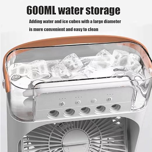 🔥 Mini Aer Condiționat Portabil — Scapă de Căldură FĂRĂ Facturi! | 3-în-1: Răcire + Umidificator + LED | 600ml USB | Culoare Aleatorie