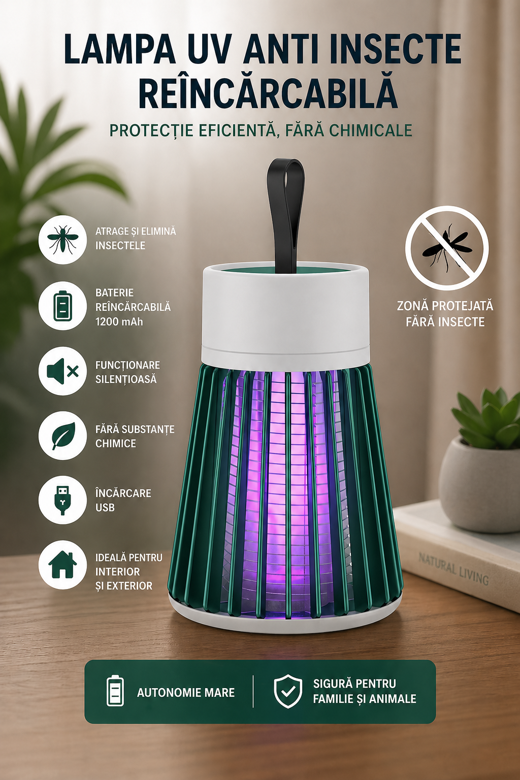 🦟 ZapLight™ – Scapă de țânțari fără spray-uri și fără chimicale!