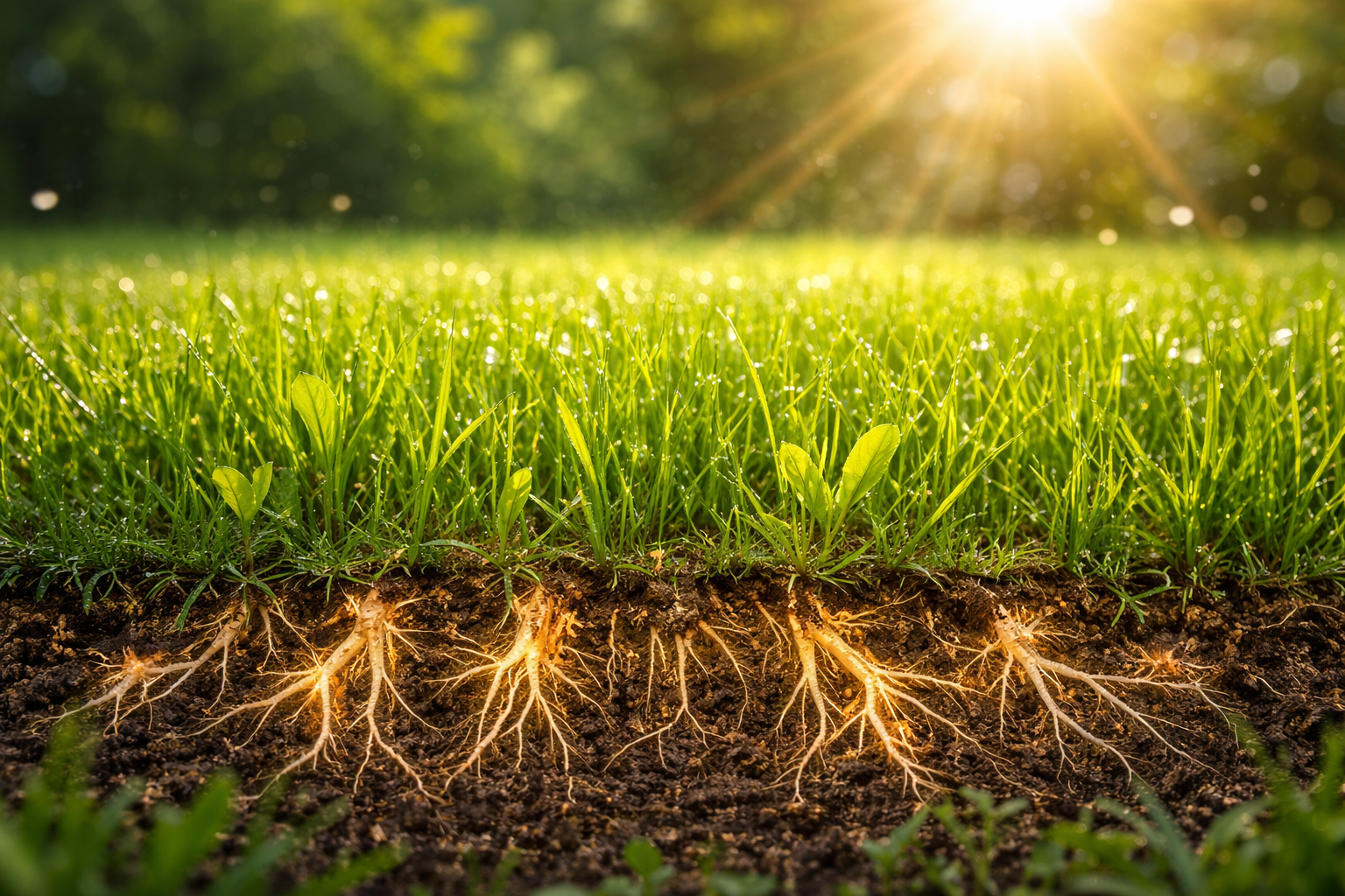 🌿 Regenerare rapidă și gazon mai dens