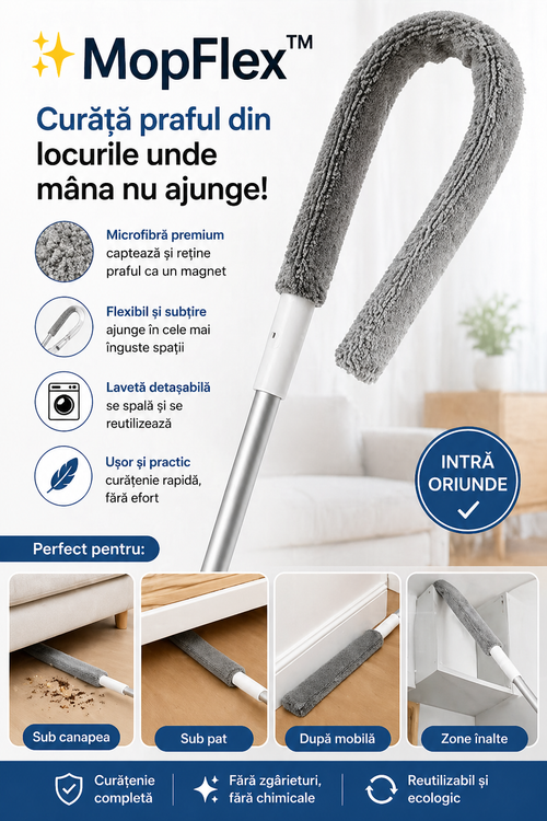 ✨ MopFlex™ – Curăță praful din locurile unde mâna nu ajunge!